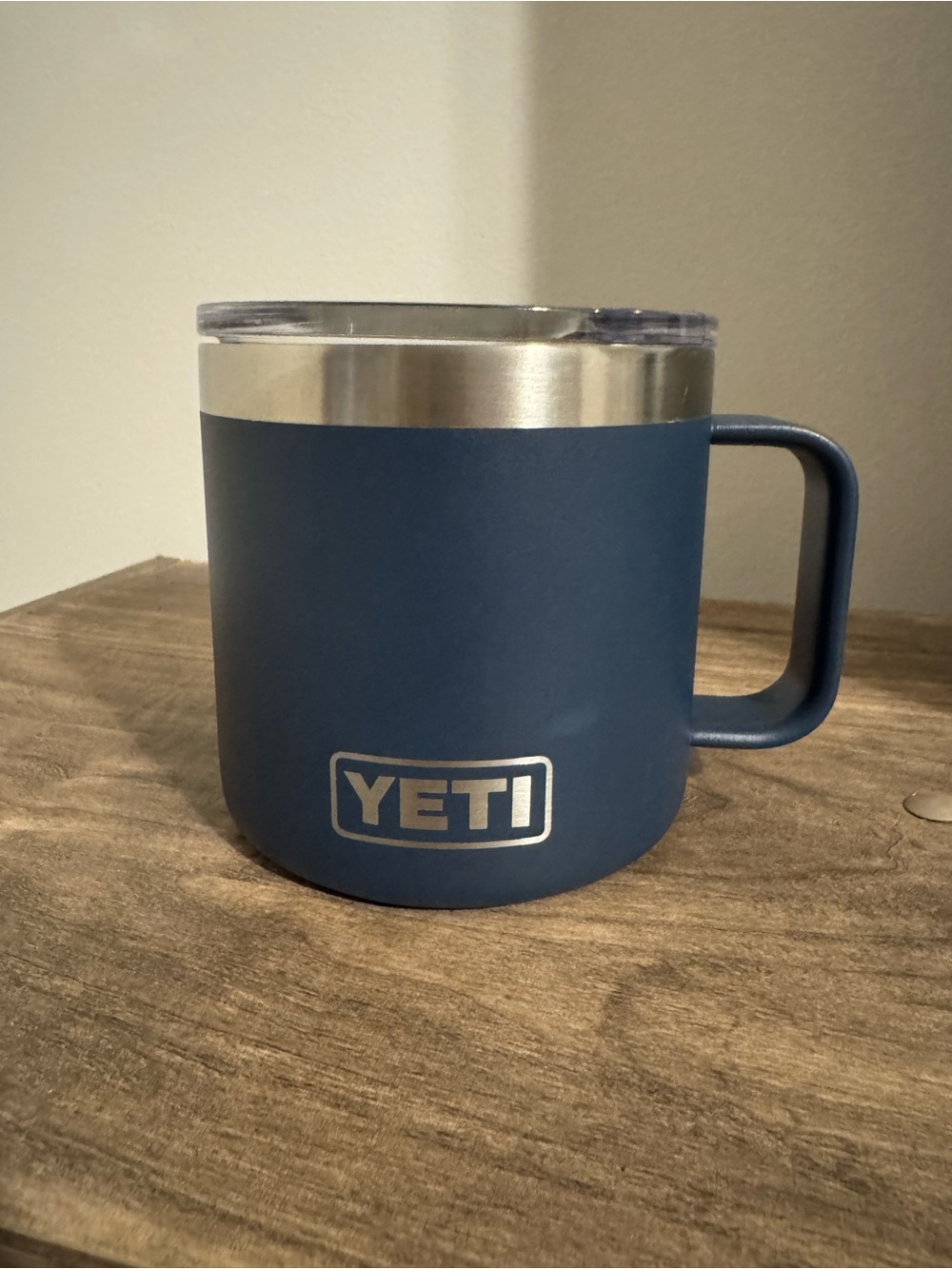Yeti Steel Travel Mug - Navy Blue with Silver Accents